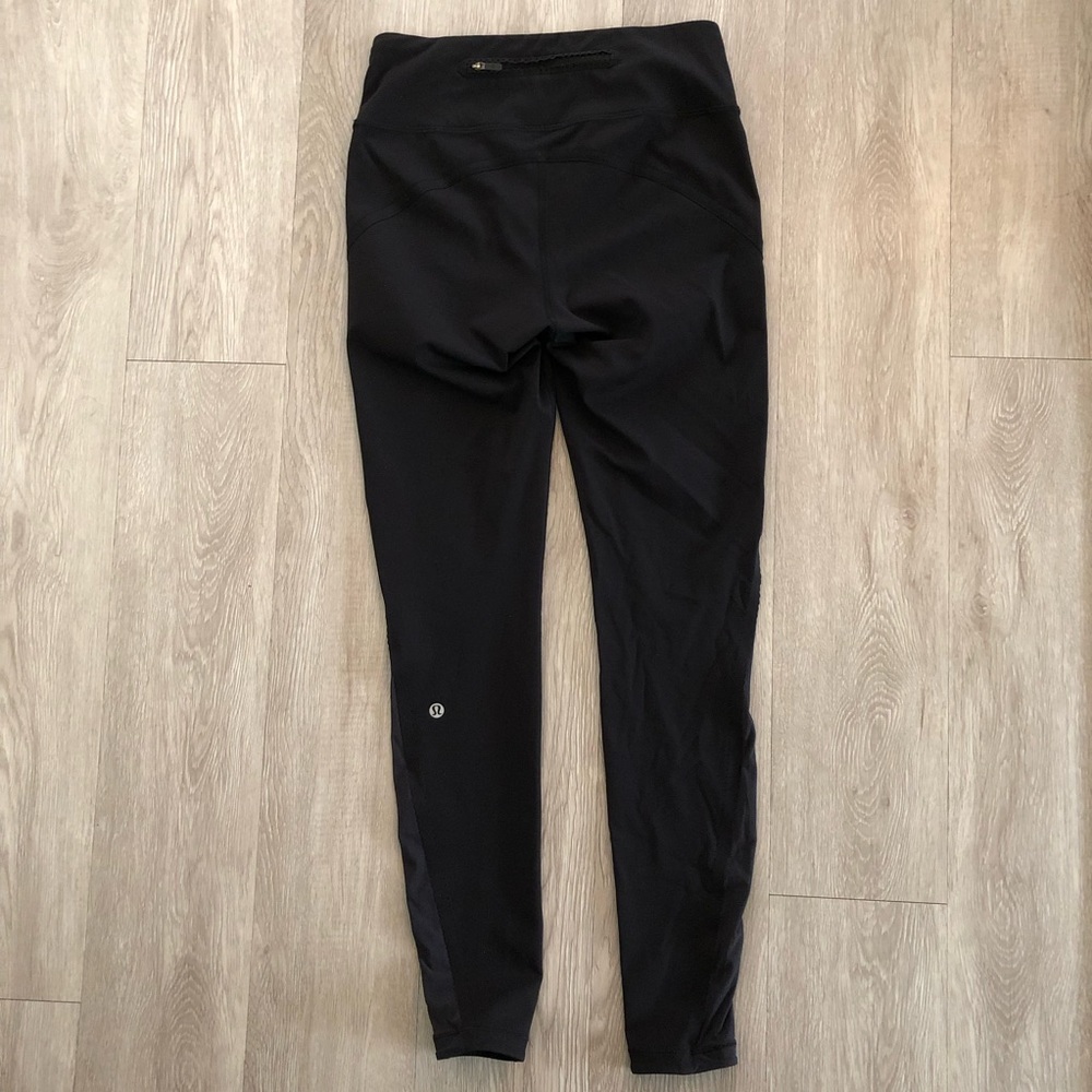 Lululemon Smooth Stride Tight Scalloped Mesh Legging Black Size 6 - Picture 9 of 12